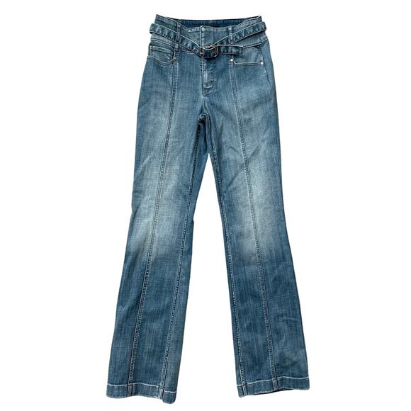 White House Black Market Extra High-Rise Slim Crop Sculpt Jeans Blue Size 6 - Picture 5 of 12